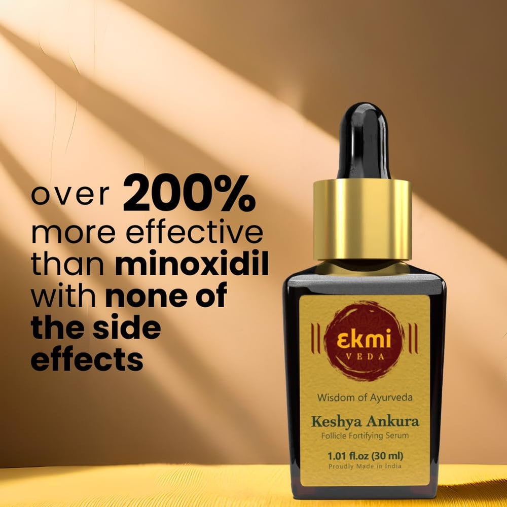 Applying EKMIVEDA serum on the scalp as part of a nighttime routine