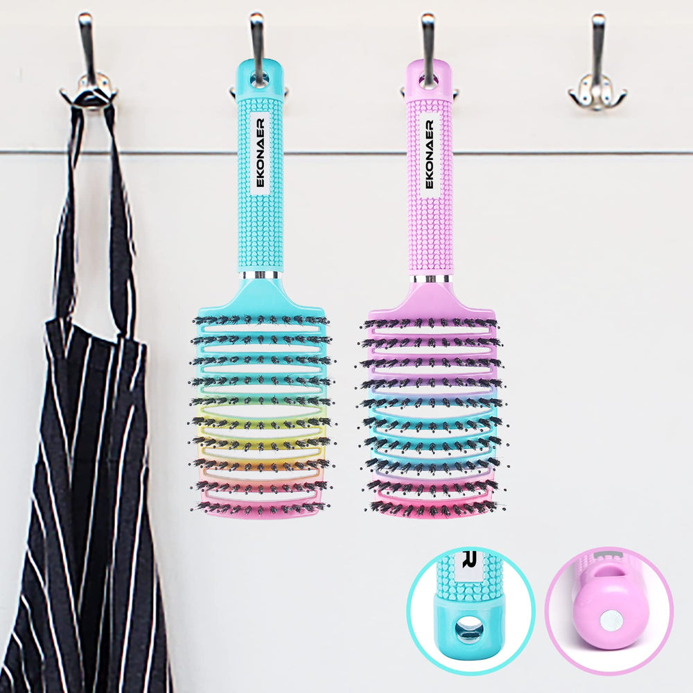 EKONAER detangling brush suitable for wet or dry hair, family-friendly.