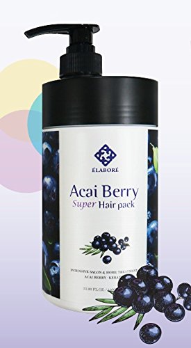 Elabore Acai Berry Super Hair Pack bottle highlights rich hydration for vibrant hair