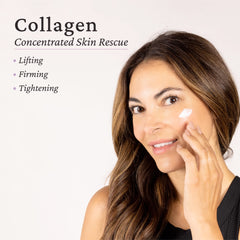 Elastalift collagen-cream dispensing pump demonstrates convenient daily use.