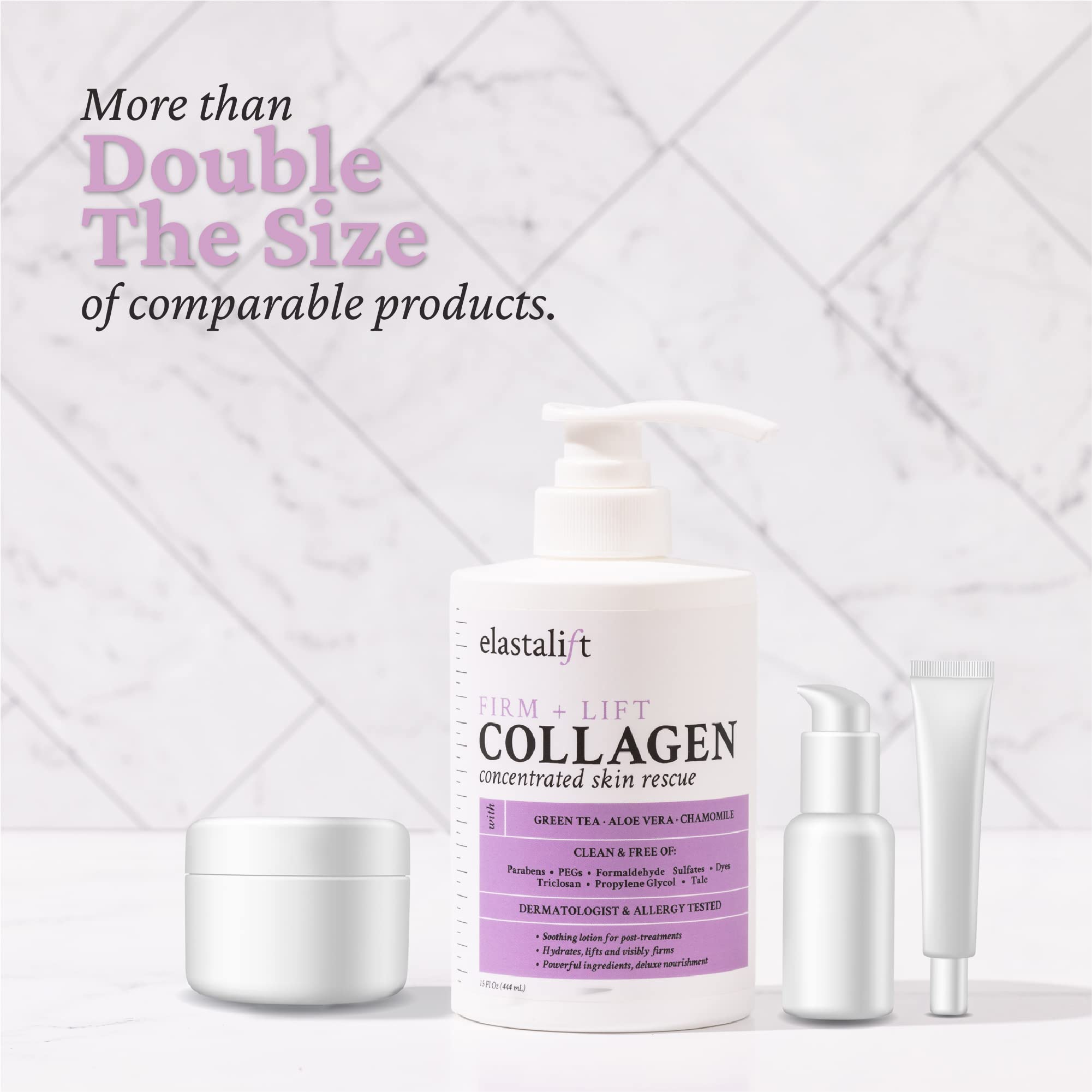 Elastalift collagen-cream face application illustrates gentle fragrance-free skincare for the face.