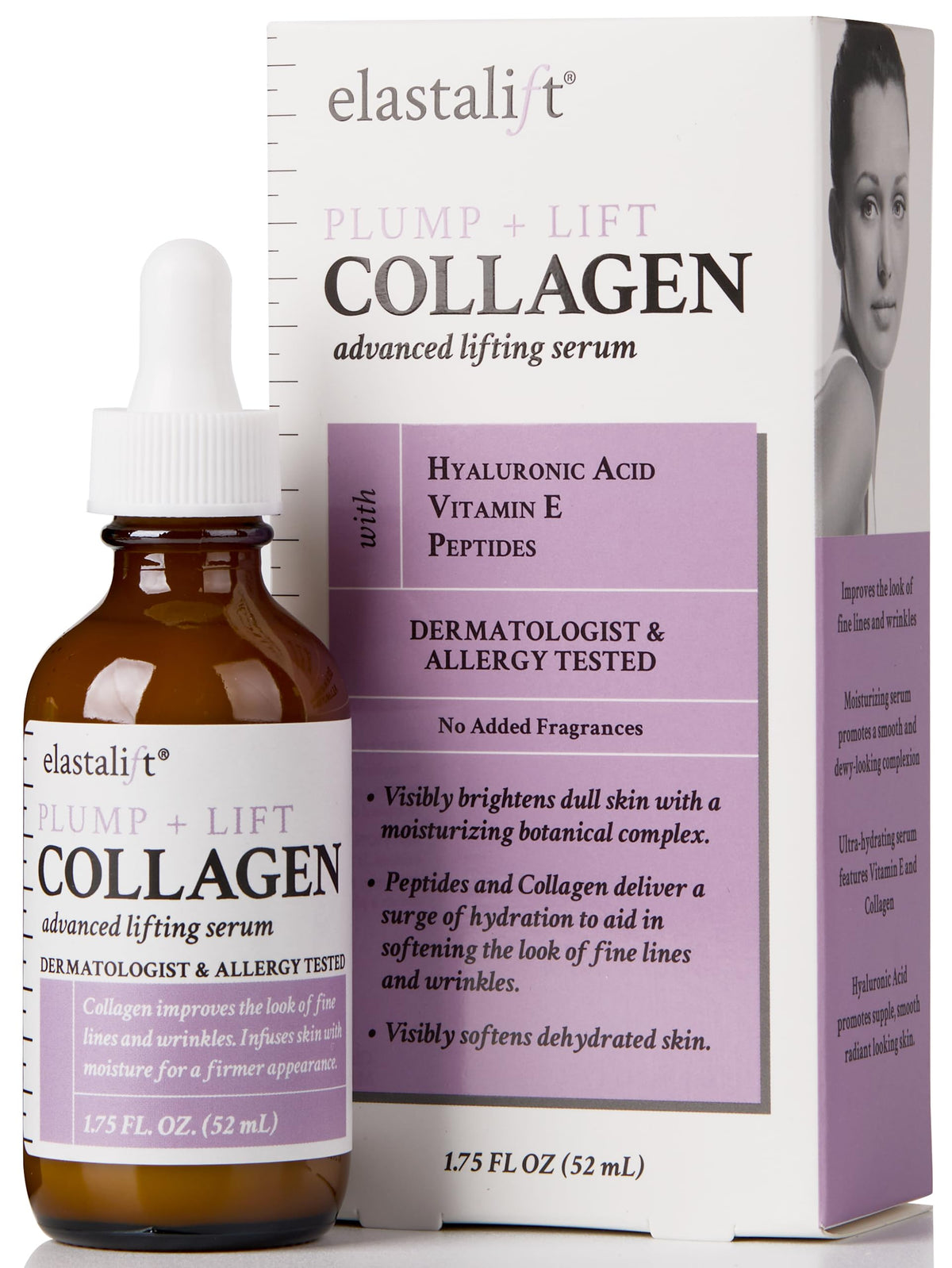 Elastalift collagen serum bottle pour shows easy, quick absorption in daily skincare