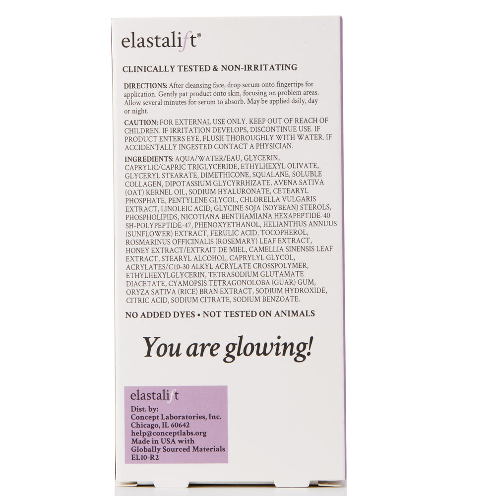 Elastalift collagen serum daily routine image suggests morning and evening use