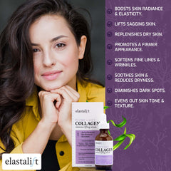 Elastalift collagen serum ingredients soy and algae suggest firming and brightening benefits