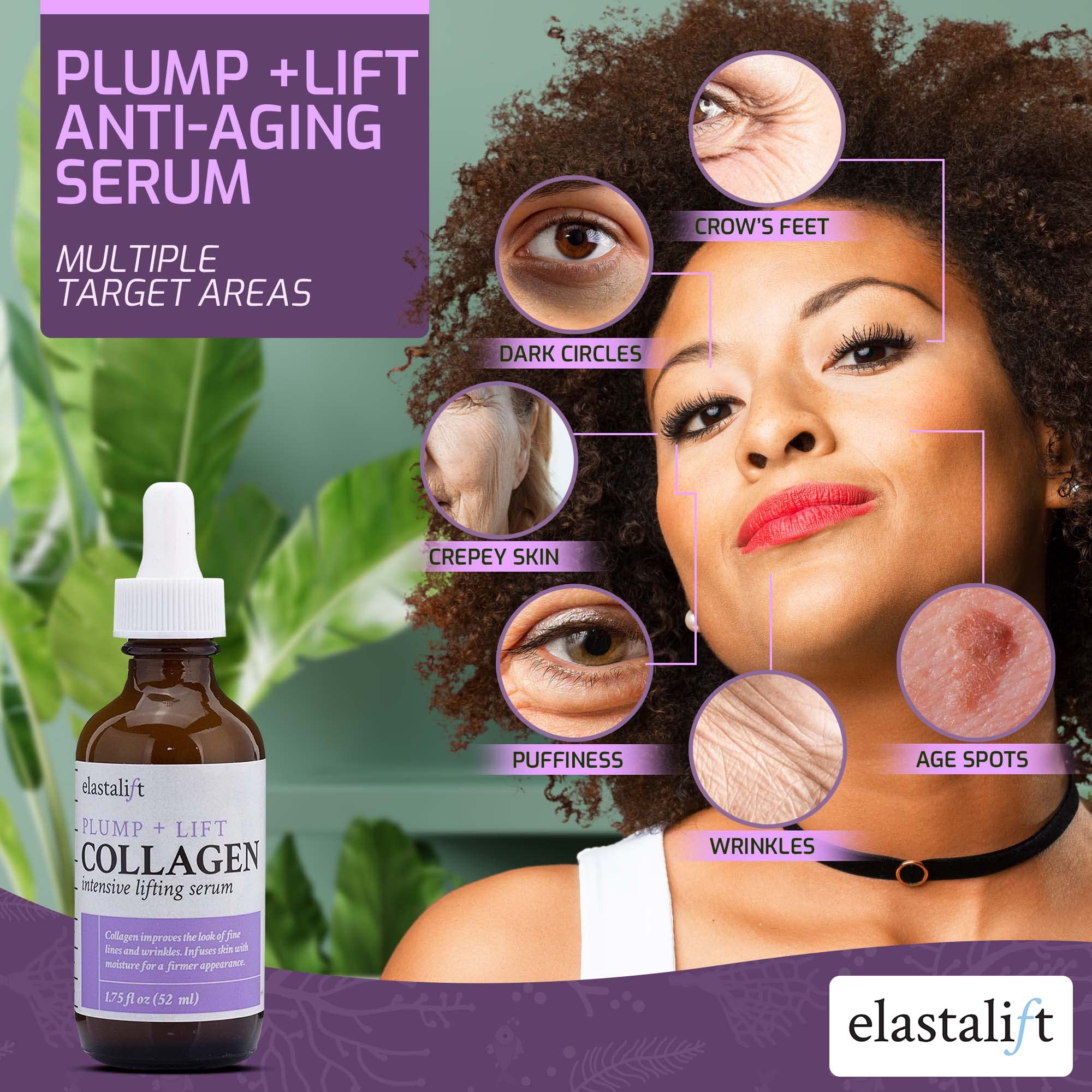 Elastalift collagen serum non-greasy absorption enables smooth layering with creams