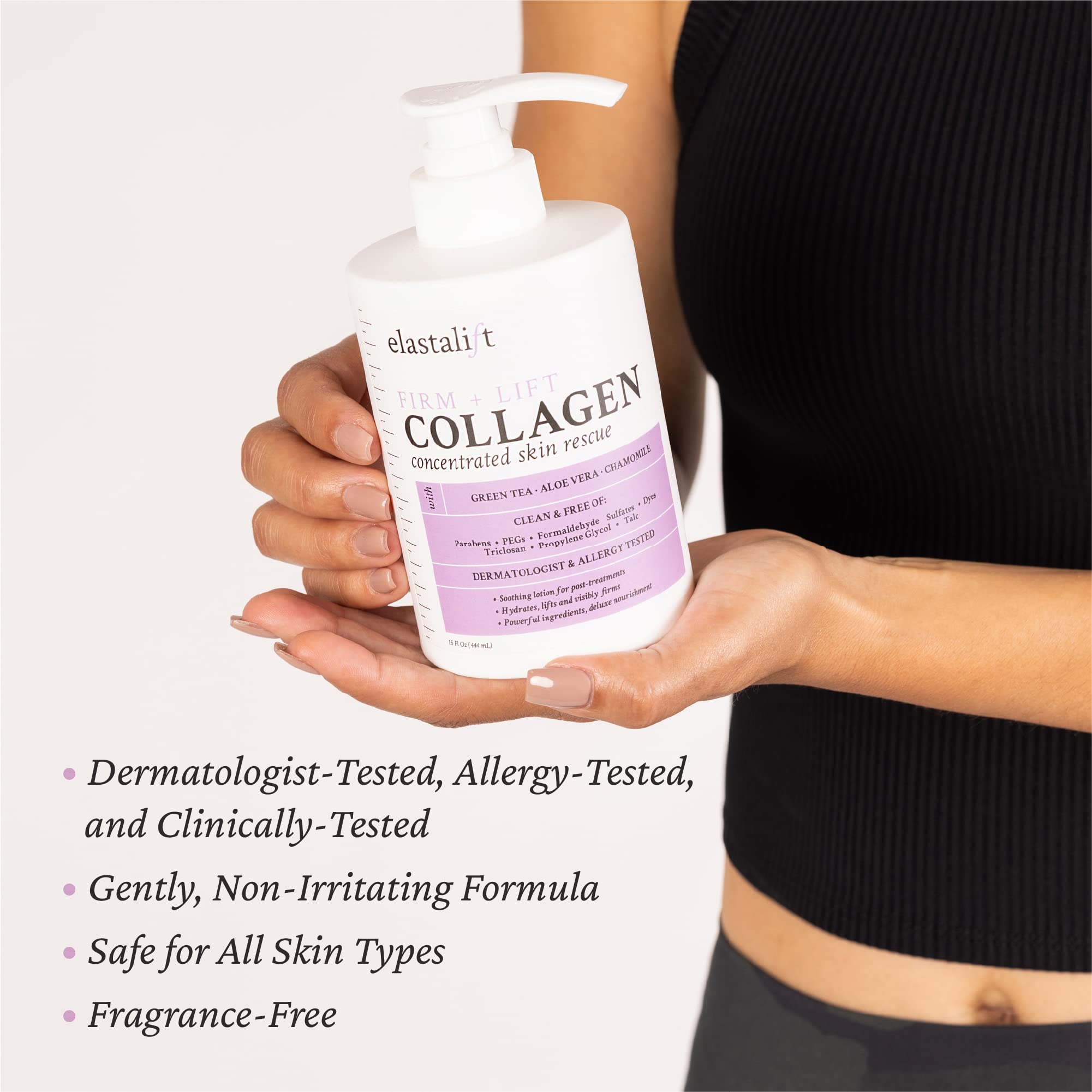 Elastalift non-greasy formula texture swatch demonstrating quick absorption.
