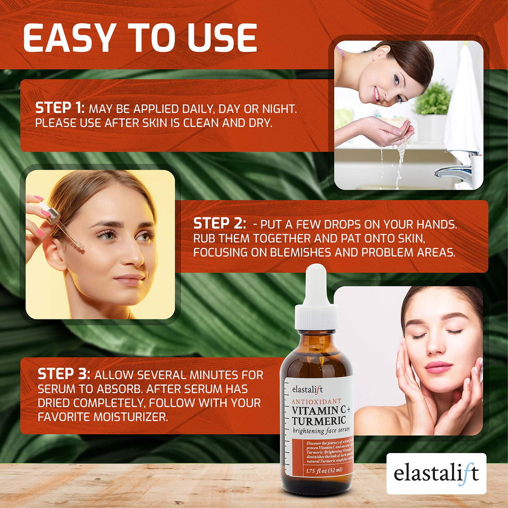 Elastalift turmeric oil ingredient visual emphasizes calming redness and blemish-prone skin support.