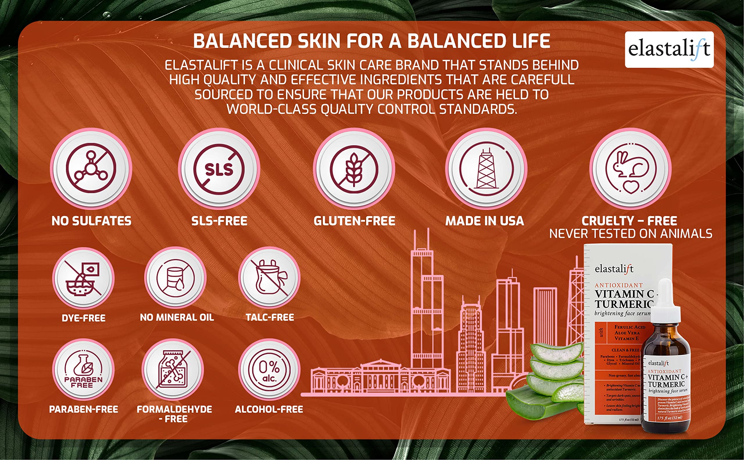 Elastalift close-up vitamin C crystals signal brightening potential in this formula.