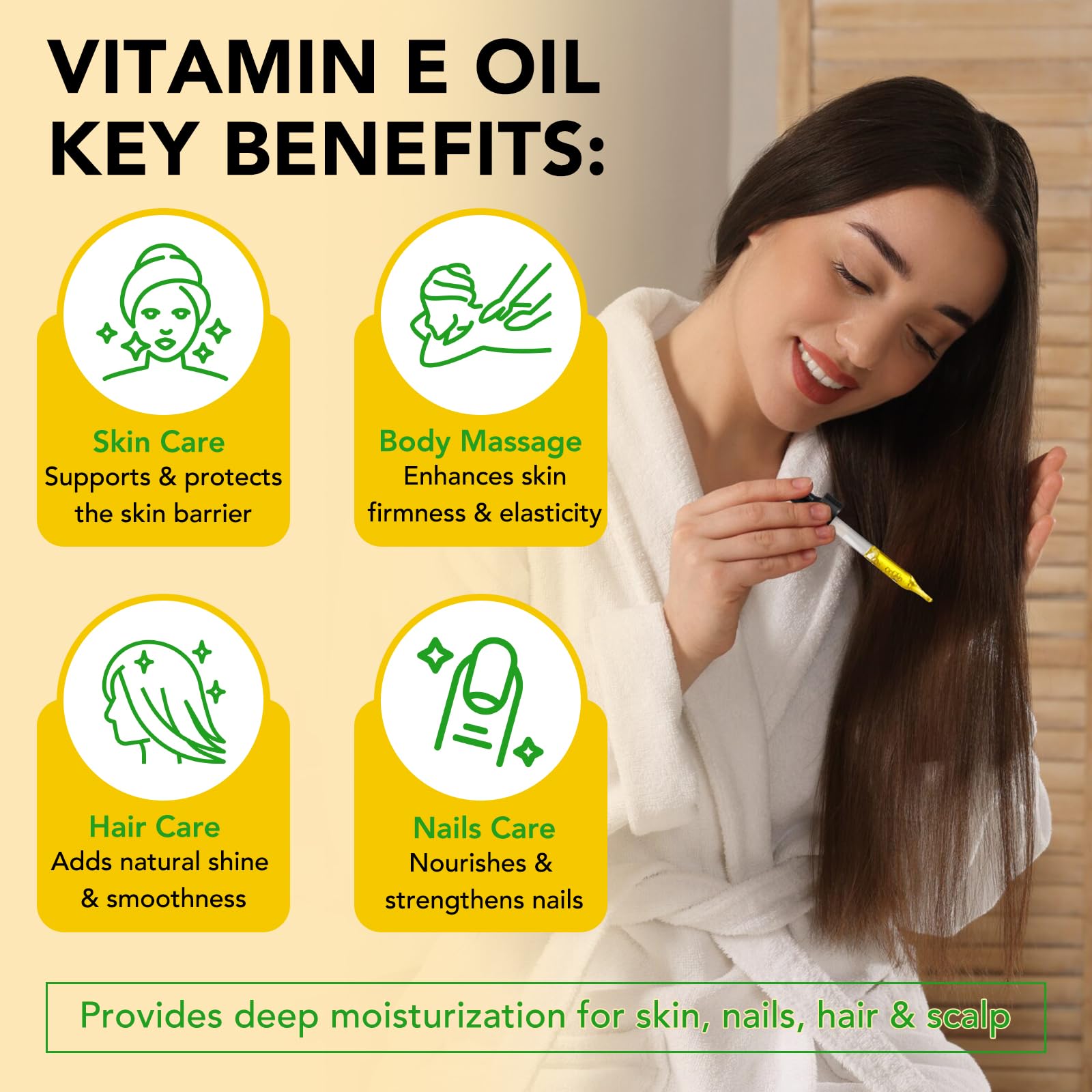 ELBBUB Vitamin E Oil fits nightly routines for quick absorption and lasting nourishment