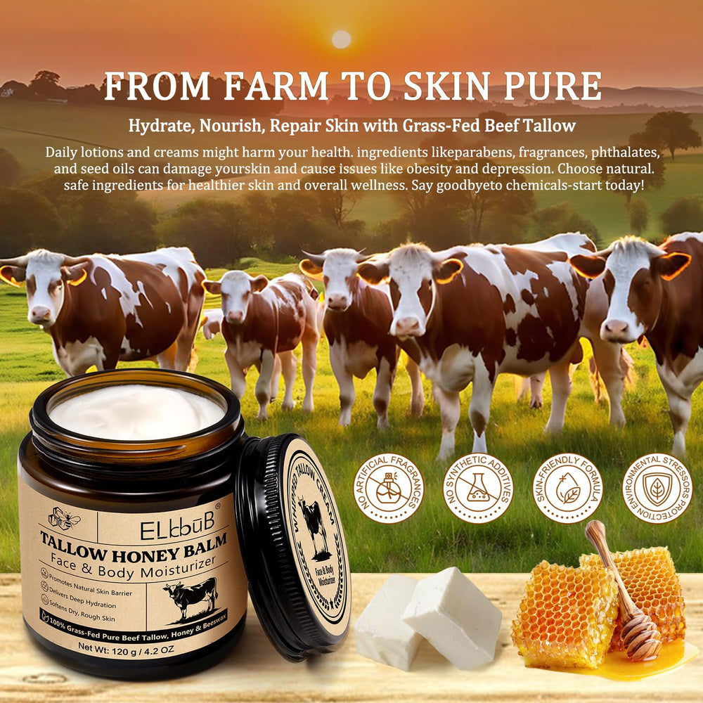 ELBBUB Whipped Tallow Cream hand-application demonstrates fast-absorbing, oil-free hydration.