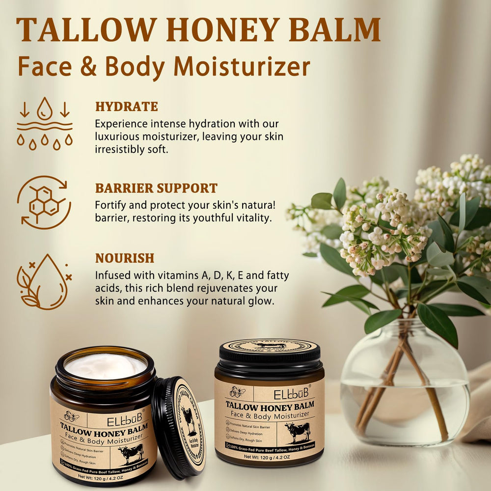 ELBBUB Whipped Tallow Cream label-eco-packaging highlights sustainable sourcing.