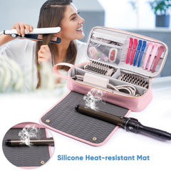 ELCUPA heat-resistant mat wave texture protects surfaces during styling sessions.