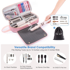 ELCUPA large-size travel bag offers ample space for irons, wands, and brushes.