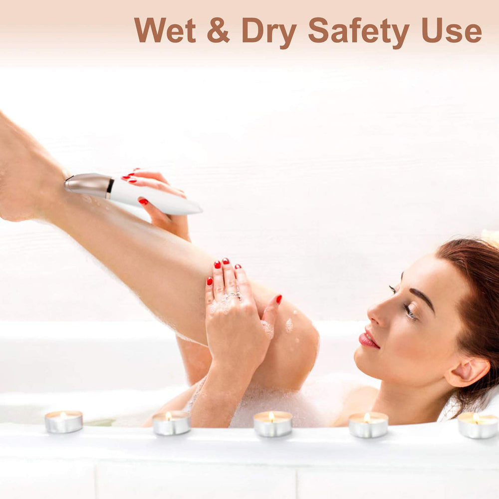 ElectriBrite hypoallergenic blades close-up, skin-friendly hair removal for sensitive skin.