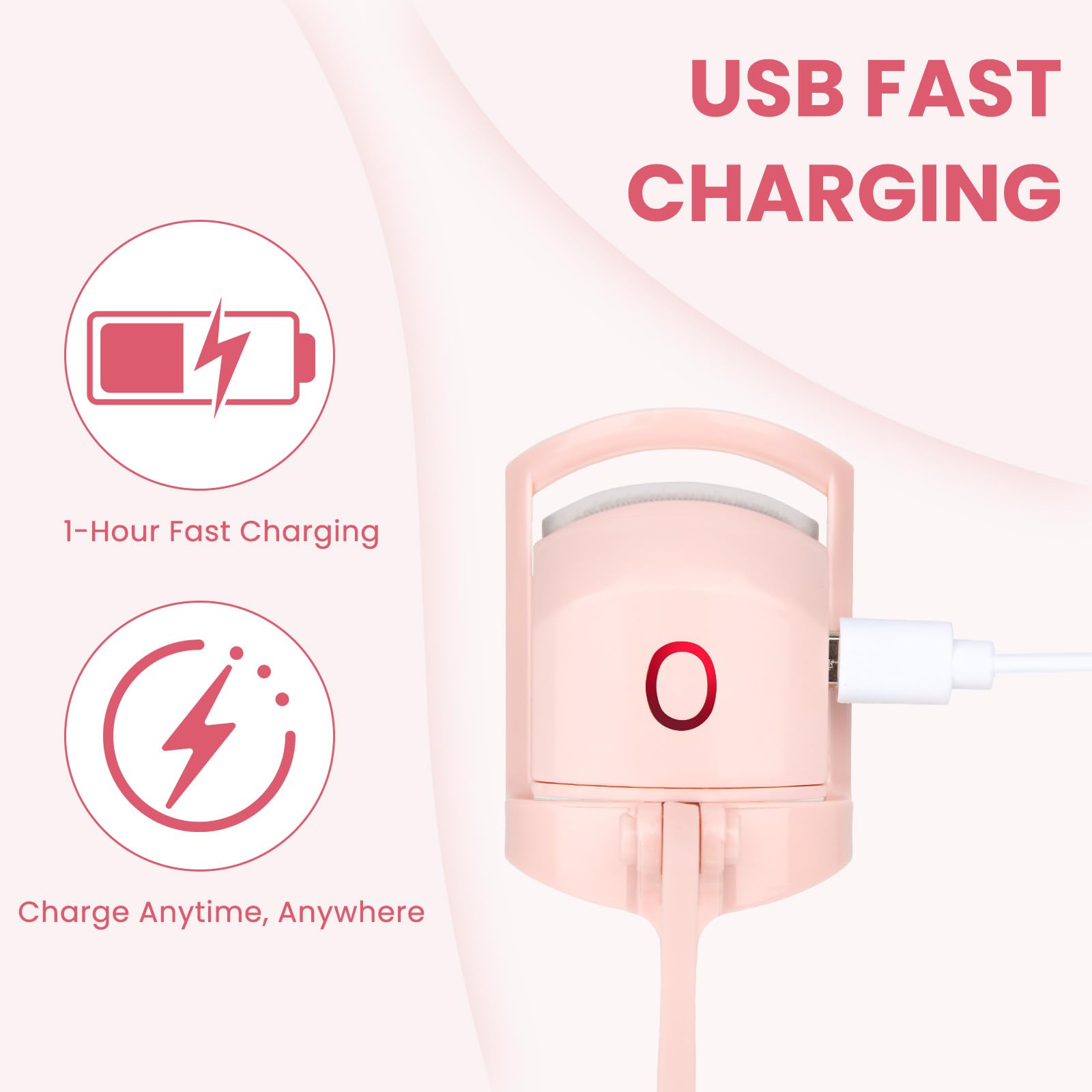 Electric Heated Eyelash Curler anti-scald silicone protects skin during curling