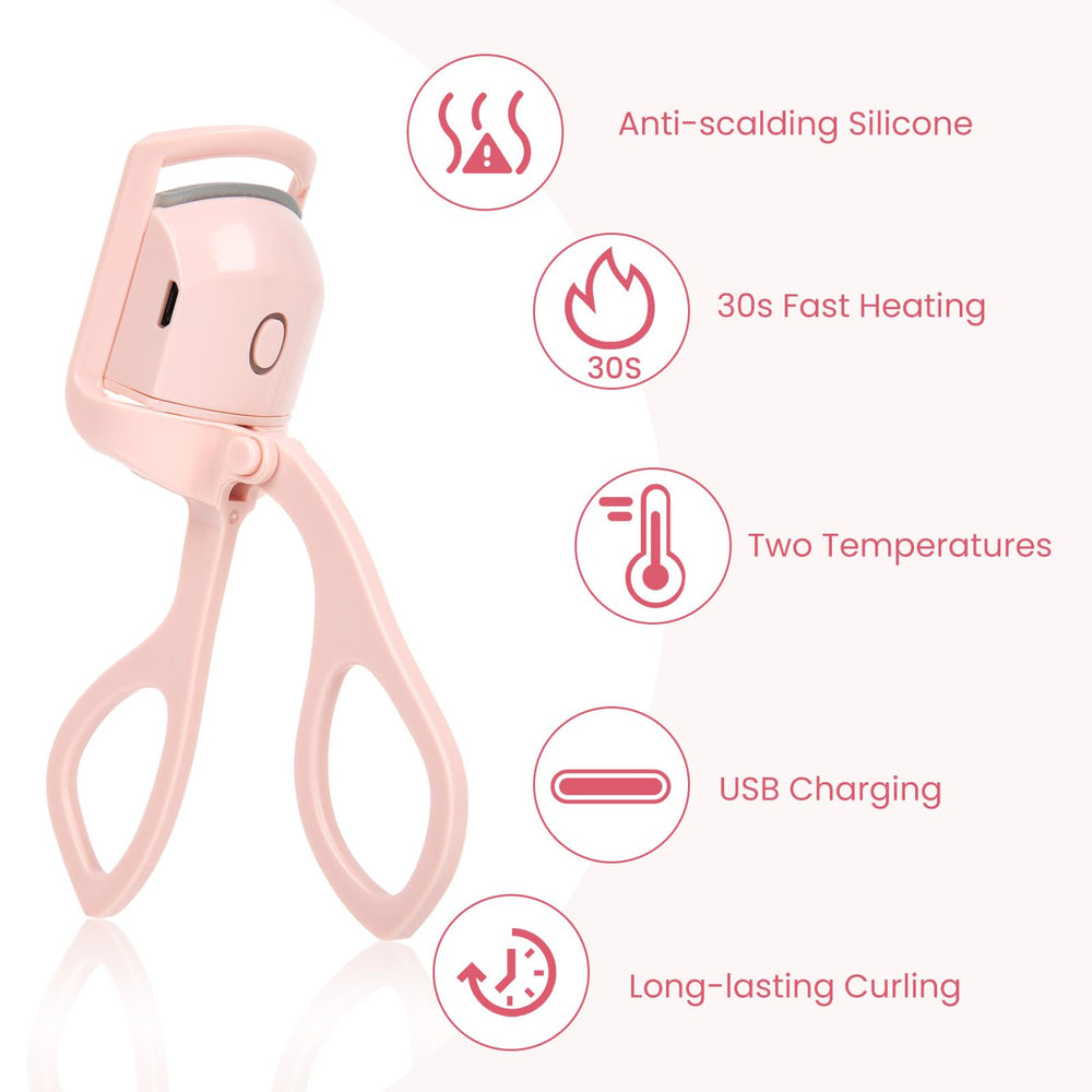 Electric Heated Eyelash Curler green 65c mode for delicate lashes