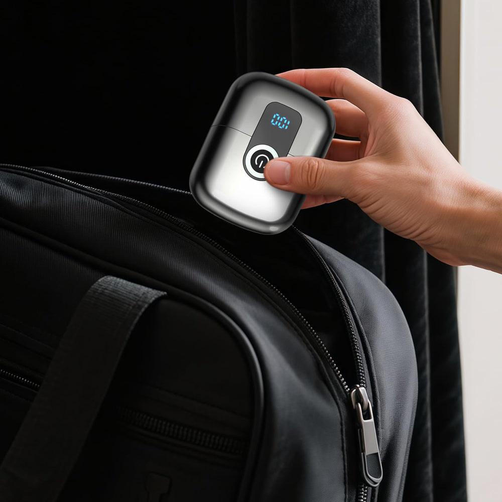 Electric Shaver for Men portable travel size fits in pockets and bags for trips.