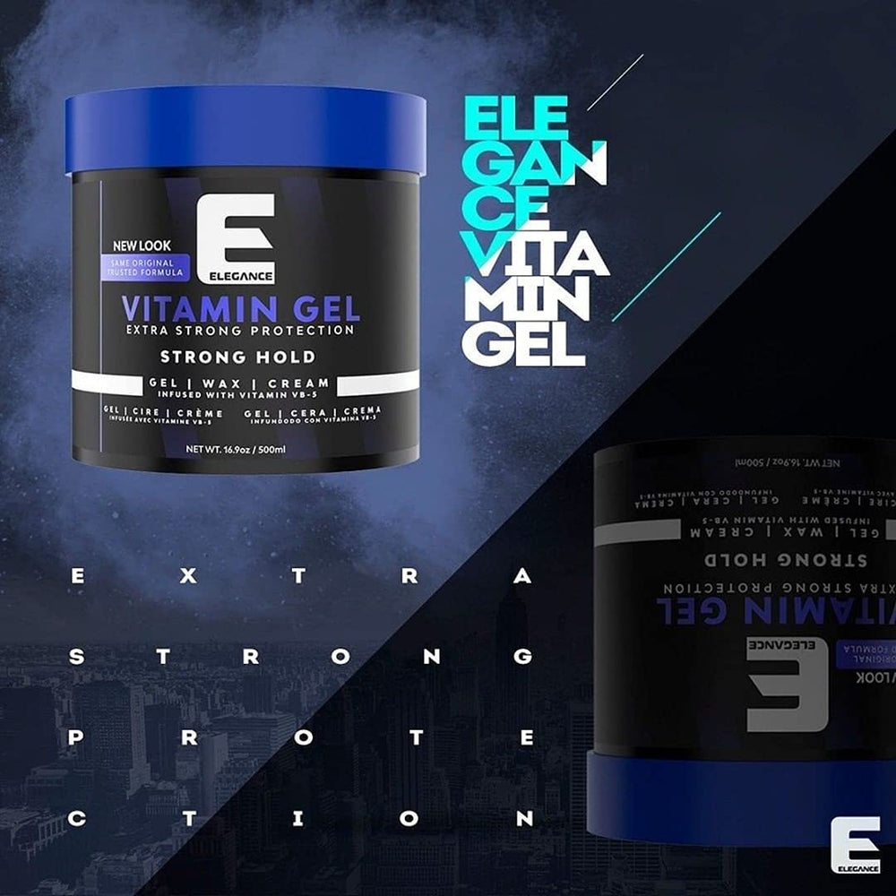 E Elegance Vitamin Gel pump dispenser enables quick, controlled styling.
