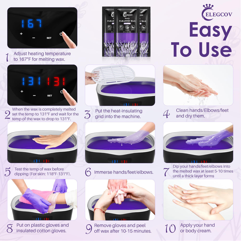 ELEGCOV wax melts evenly, delivering consistent heat for comfortable sessions.