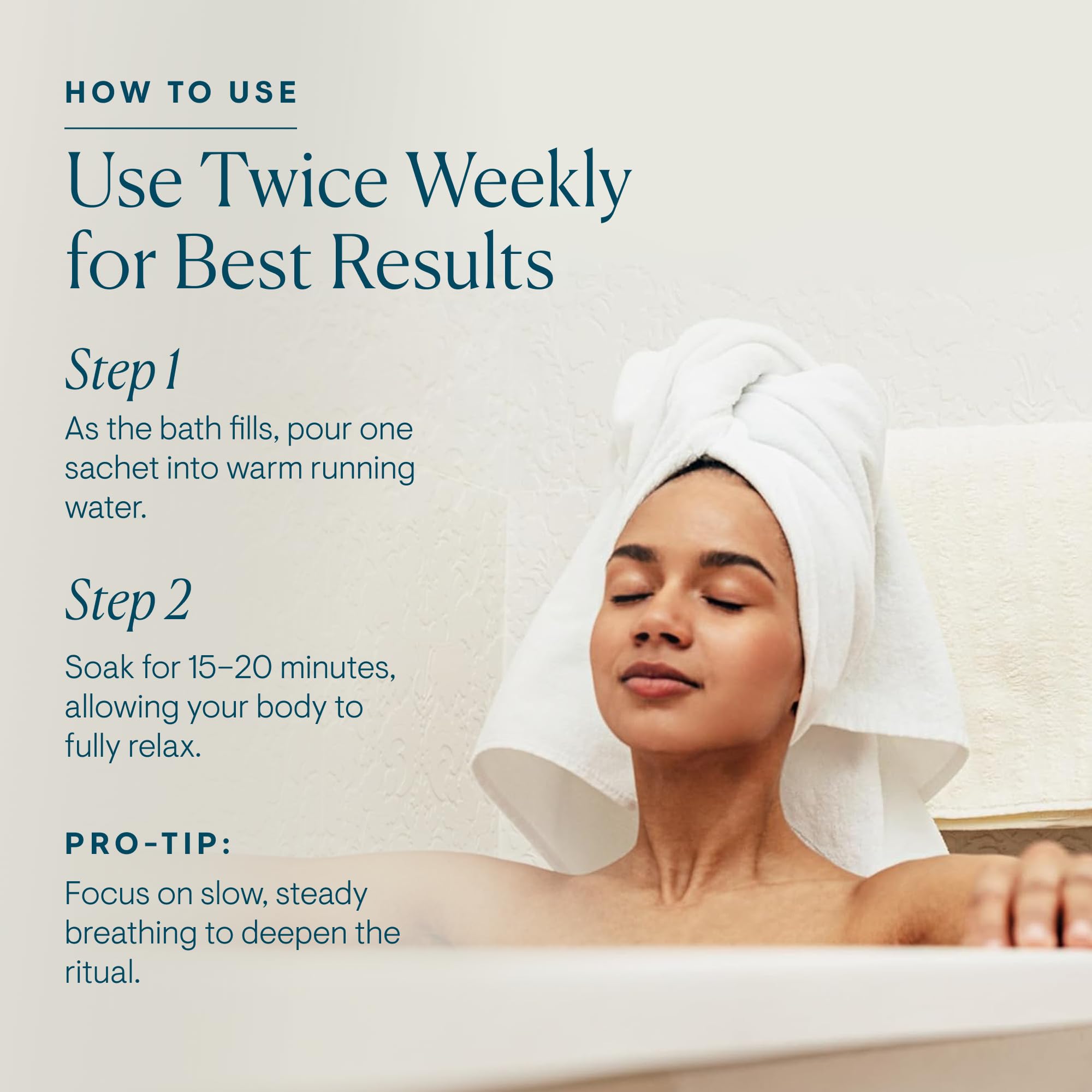ELEMIS Cellutox soothing bath water demonstrates a calming detox moment.