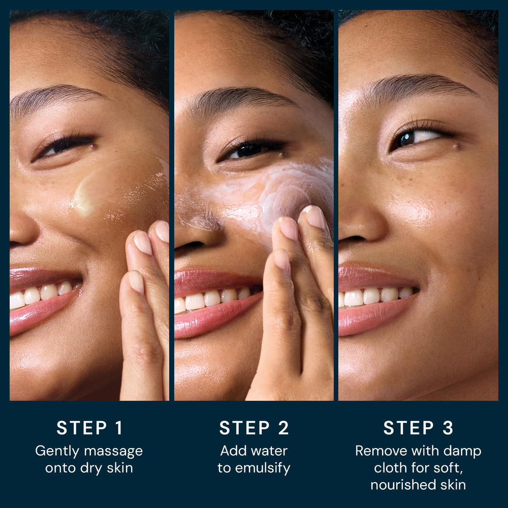 ELEMIS cleansing balm on hand during massage application.