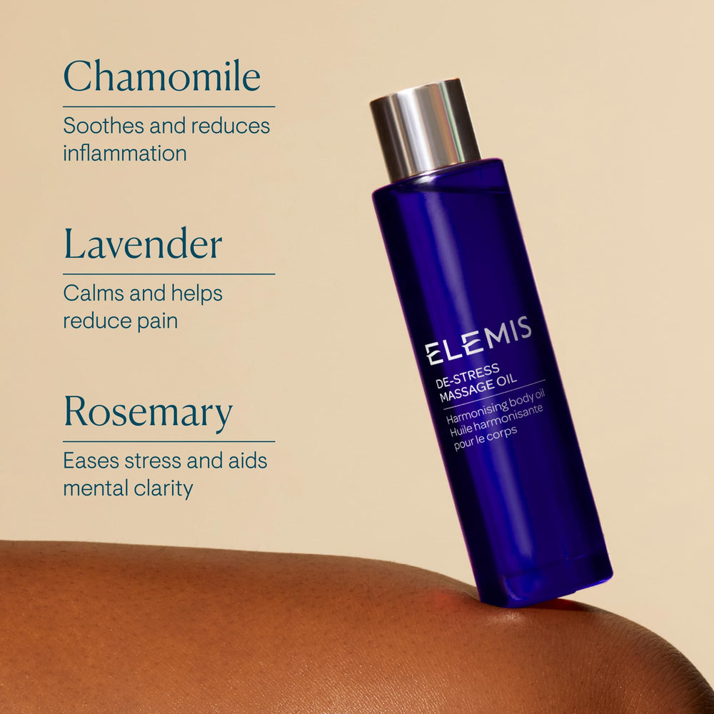 ELEMIS De-Stress Massage Oil part of a bedtime wind-down routine