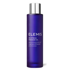 ELEMIS De-Stress Massage Oil bottle close-up for spa-like relaxation