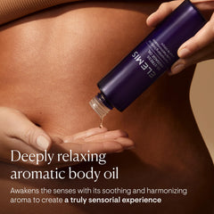 ELEMIS De-Stress Massage Oil swirl of Rosewood and Lavender for calm rituals