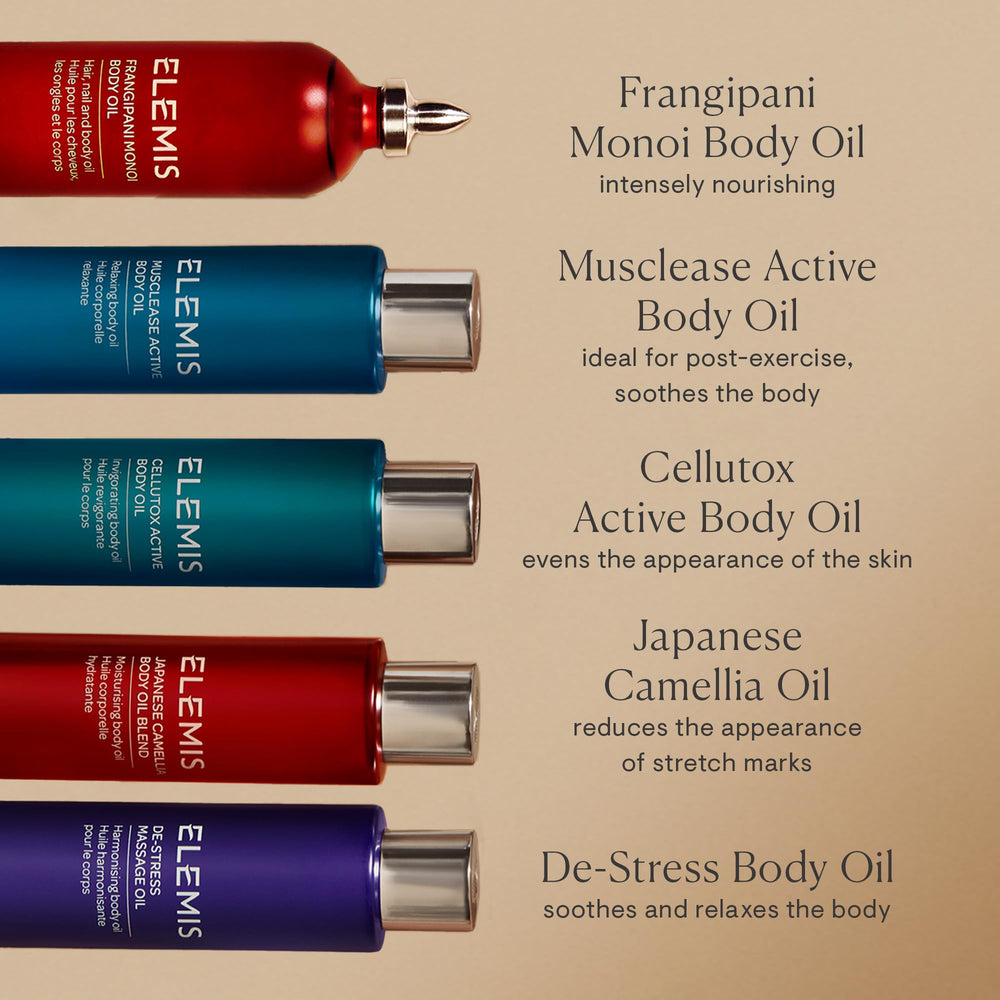 ELEMIS De-Stress Massage Oil applied to the skin during massage