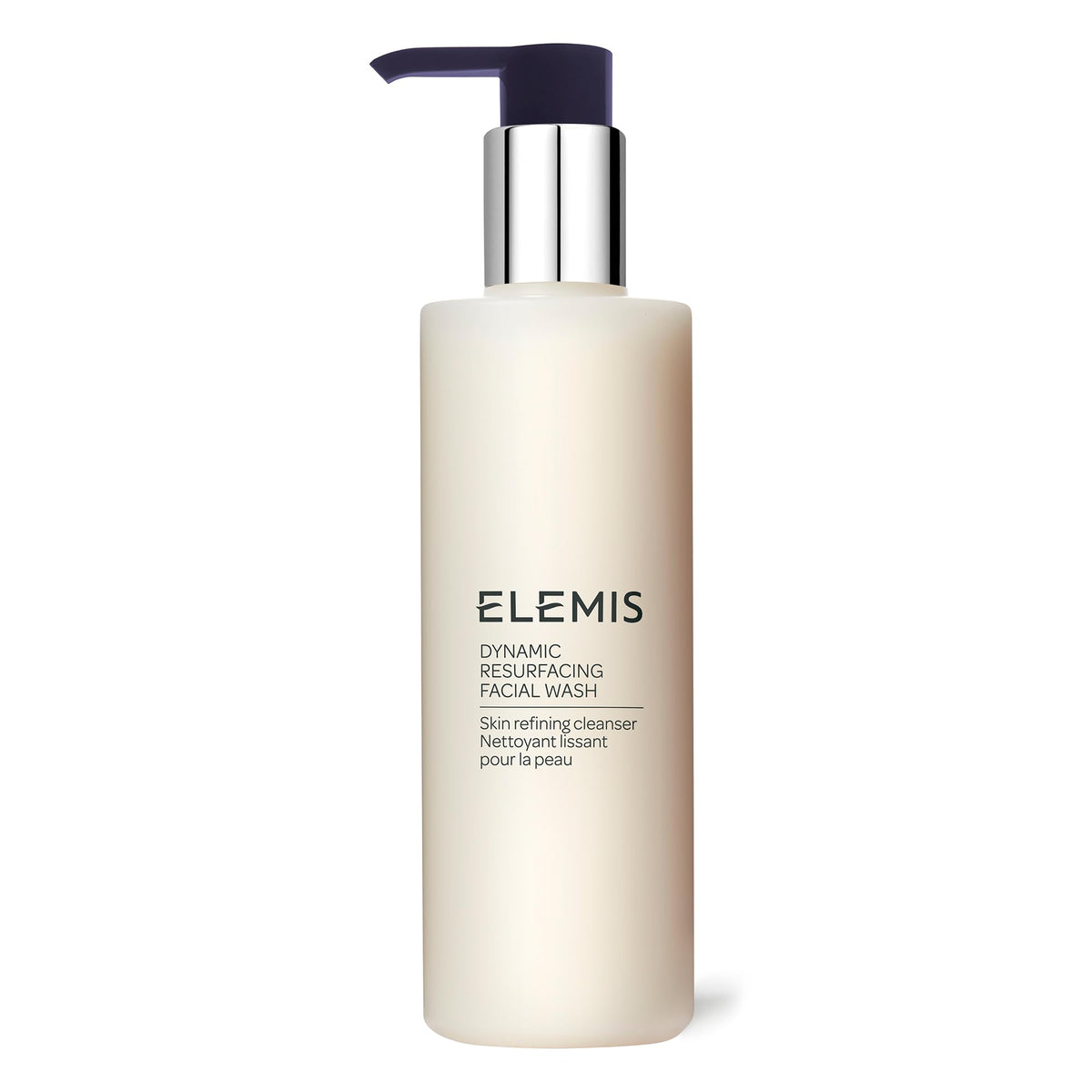 ELEMIS Dynamic Resurfacing Facial Wash bottle pour for gentle cleansing and texture refinement.