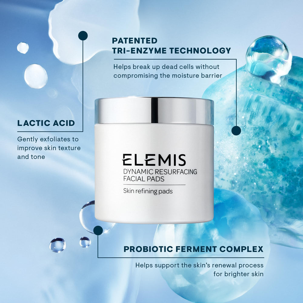 ELEMIS Dynamic Resurfacing Pads brightening-effect closeup implies a more even tone