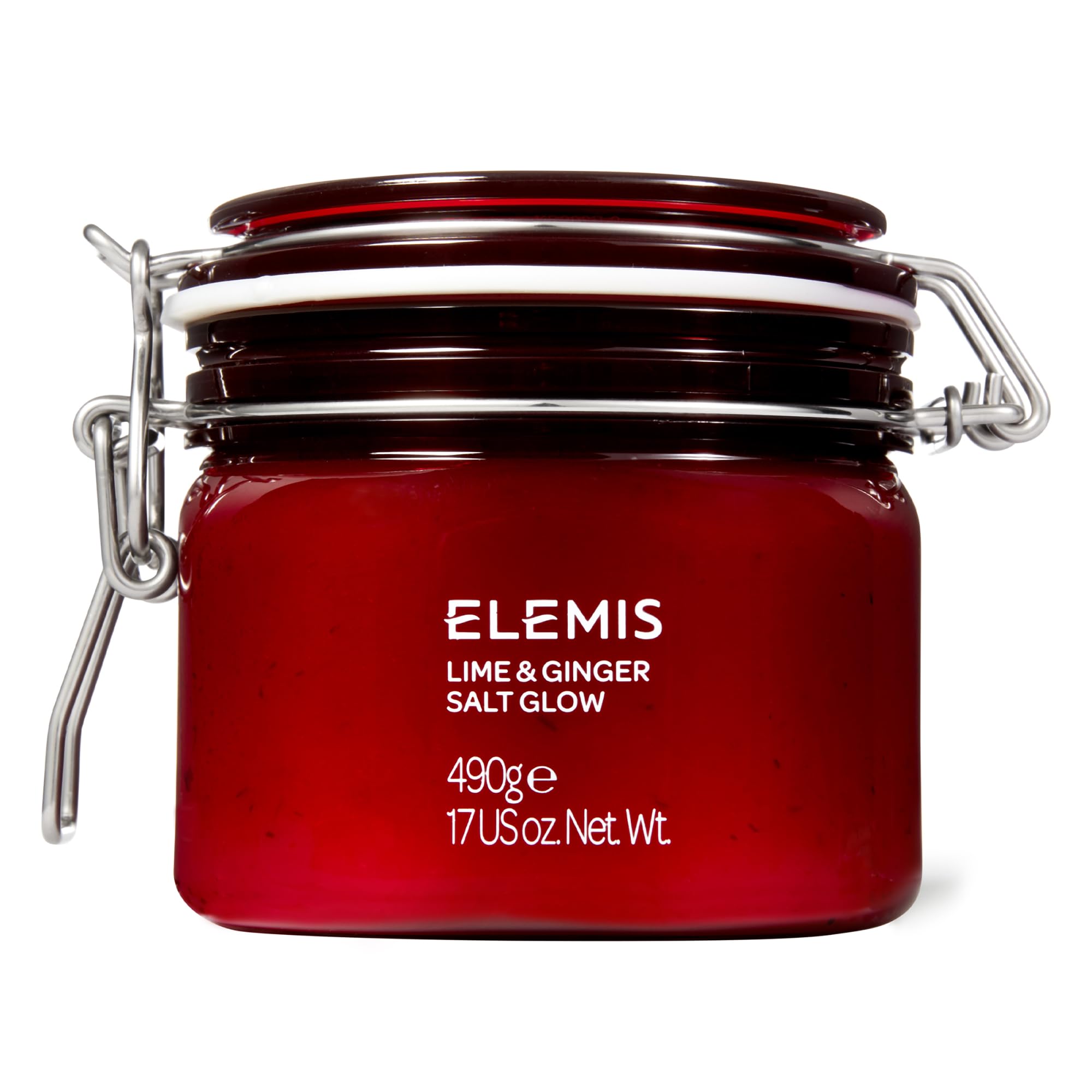 Elemis Exotic Lime and Ginger Salt Glow bottle shows refreshing exfoliation potential