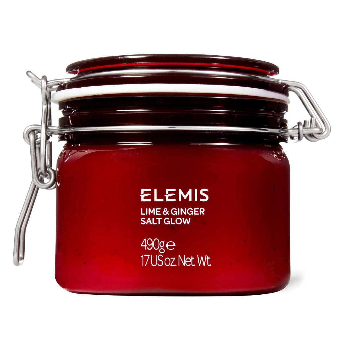 Elemis Exotic Lime and Ginger Salt Glow bottle shows refreshing exfoliation potential
