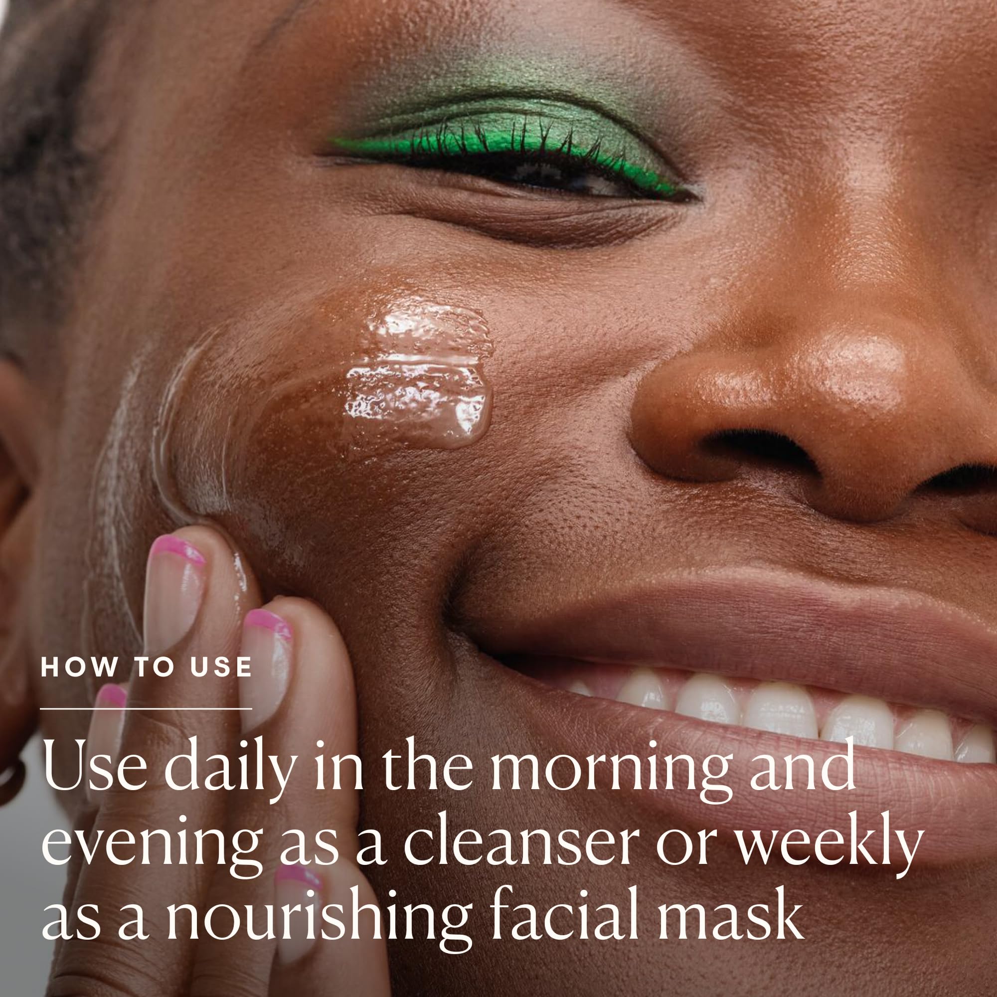 ELEMIS fragrance-free formula shown for sensitive skin-friendly cleansing routine.