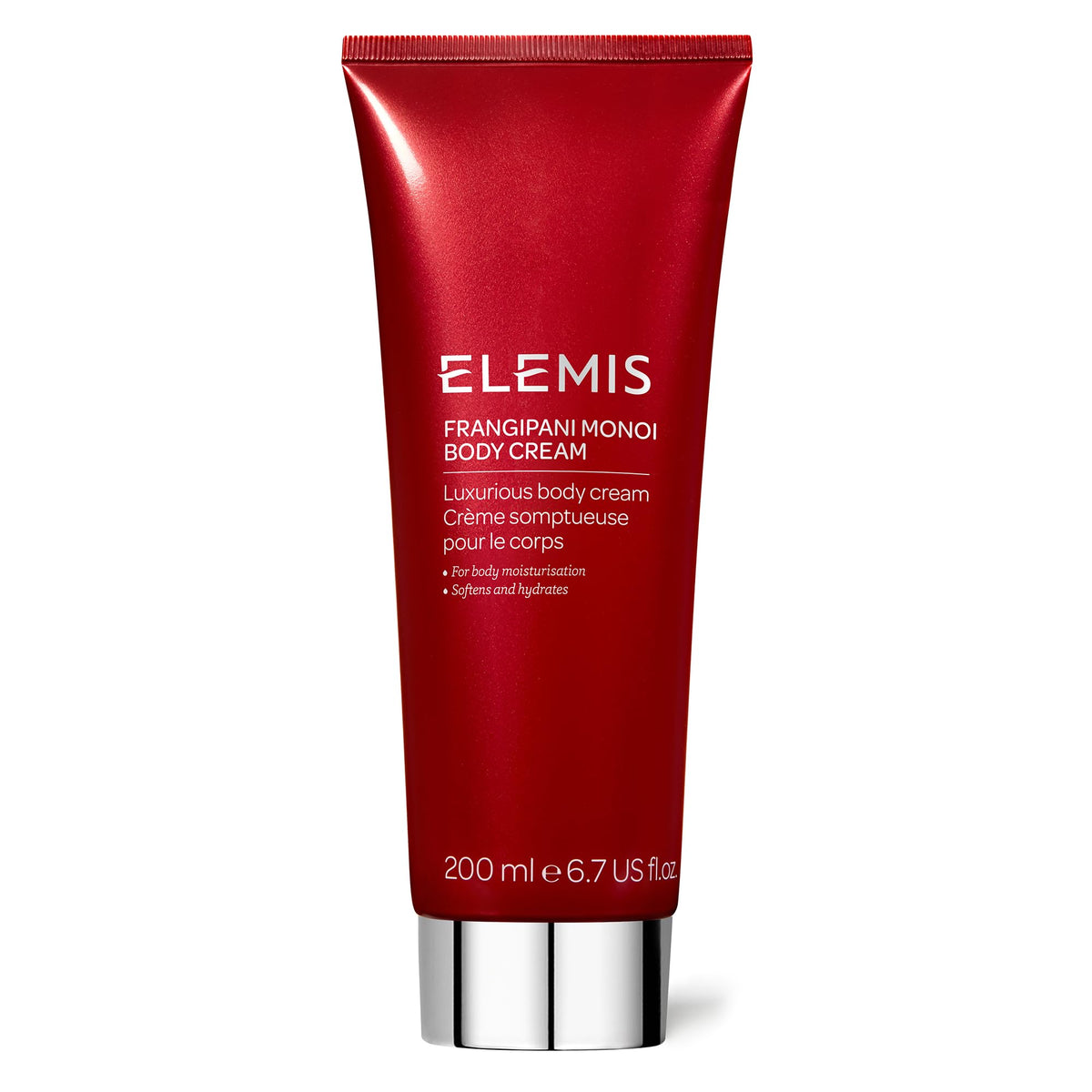 ELEMIS Frangipani Monoi Body Cream bottle for daily hydration and silky, nourished skin.