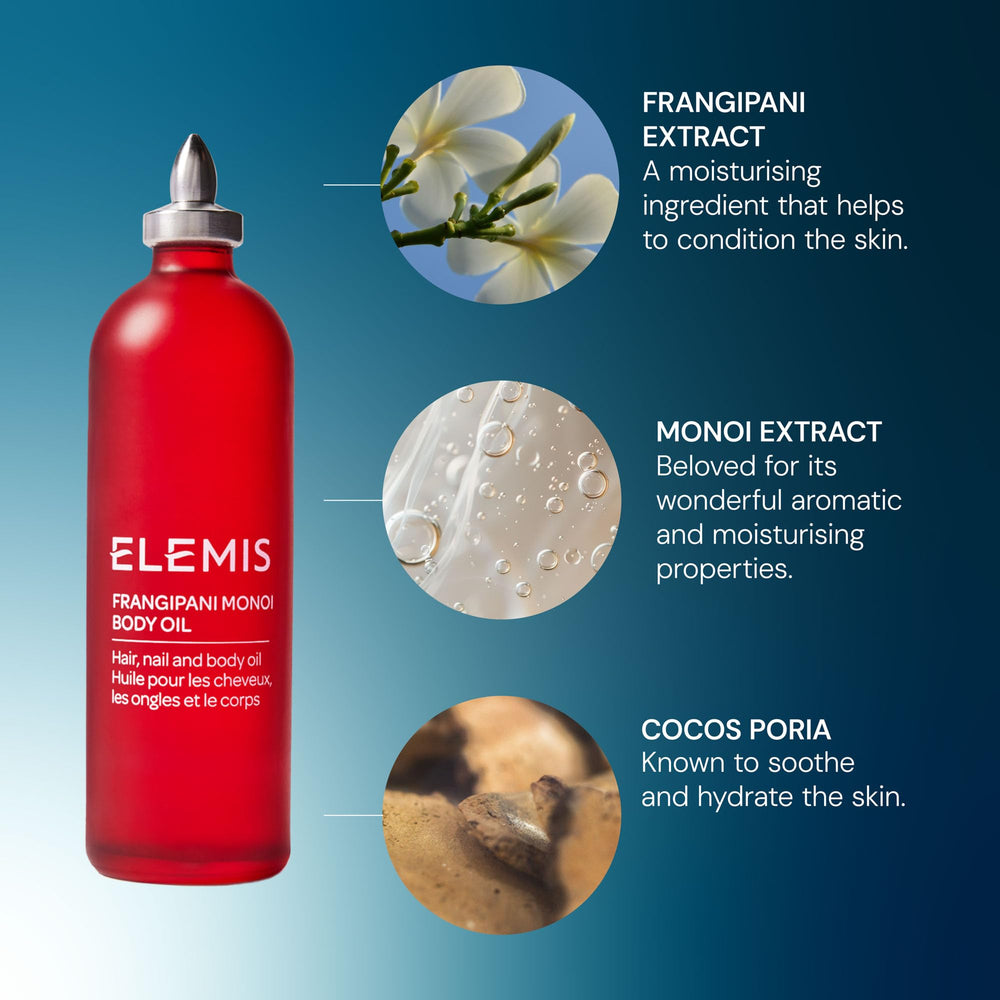 ELEMIS Frangipani Monoi oil absorption texture demonstrates lightweight moisturization