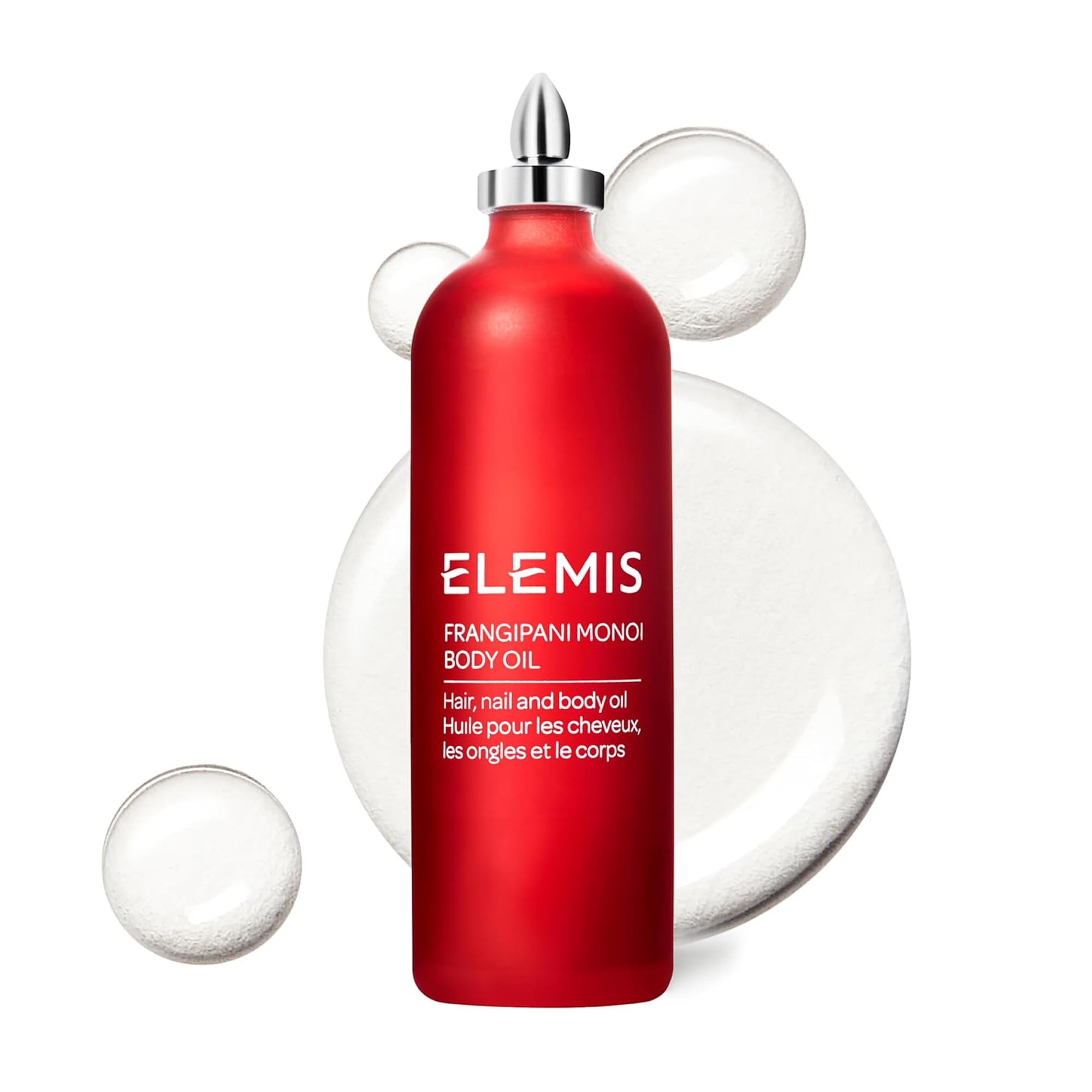 ELEMIS Frangipani Monoi Body Oil bottle for tropical hydration and skin nourishment