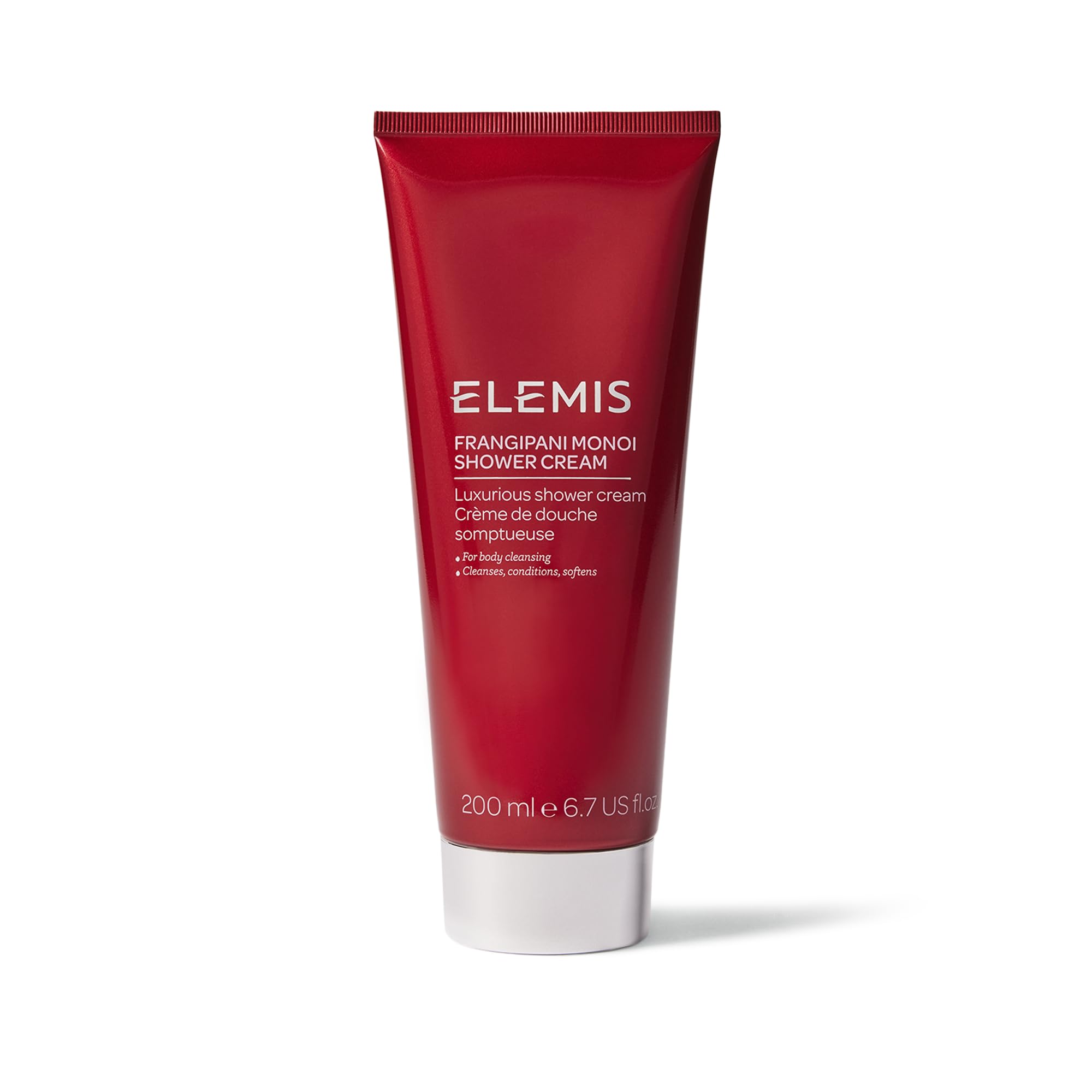 ELEMIS Frangipani Monoi shower cream bottle for a luxurious daily cleanse.