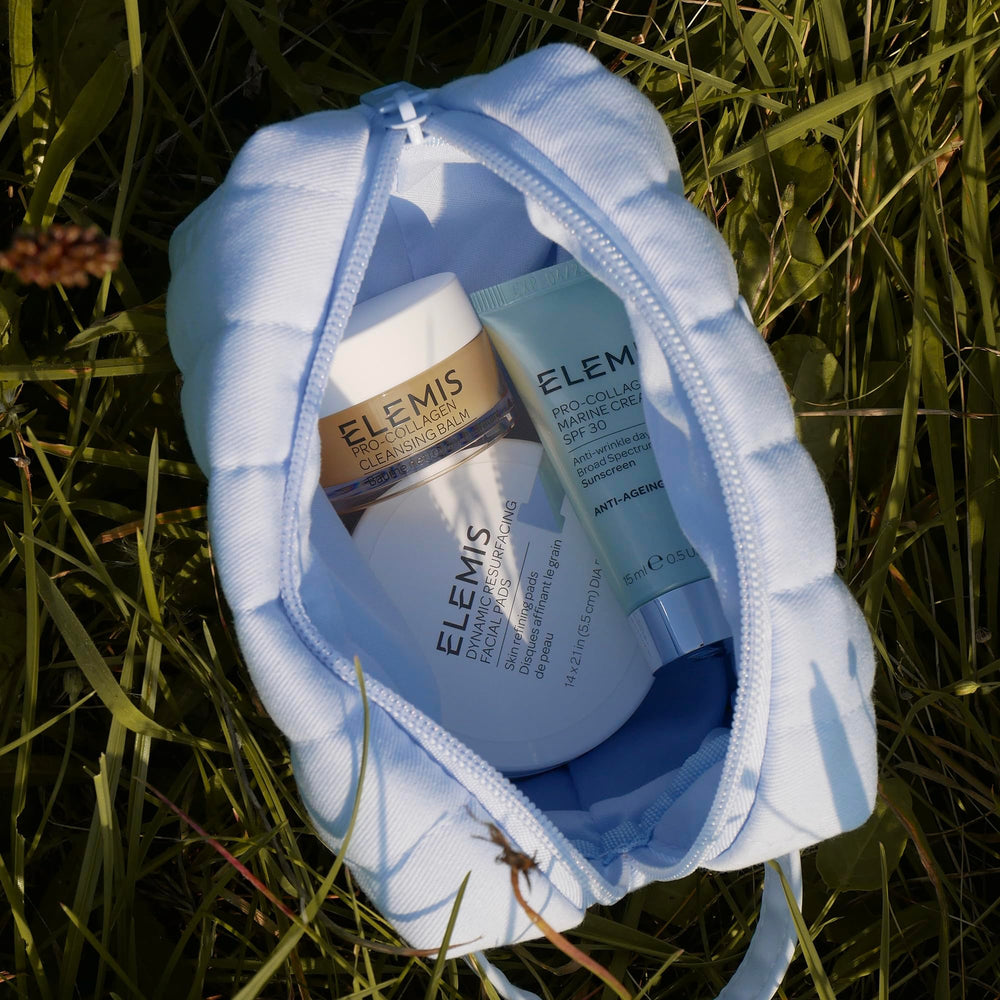 Elemis Gift-Ready Travel Set Packaging signaling a luxurious skincare gift