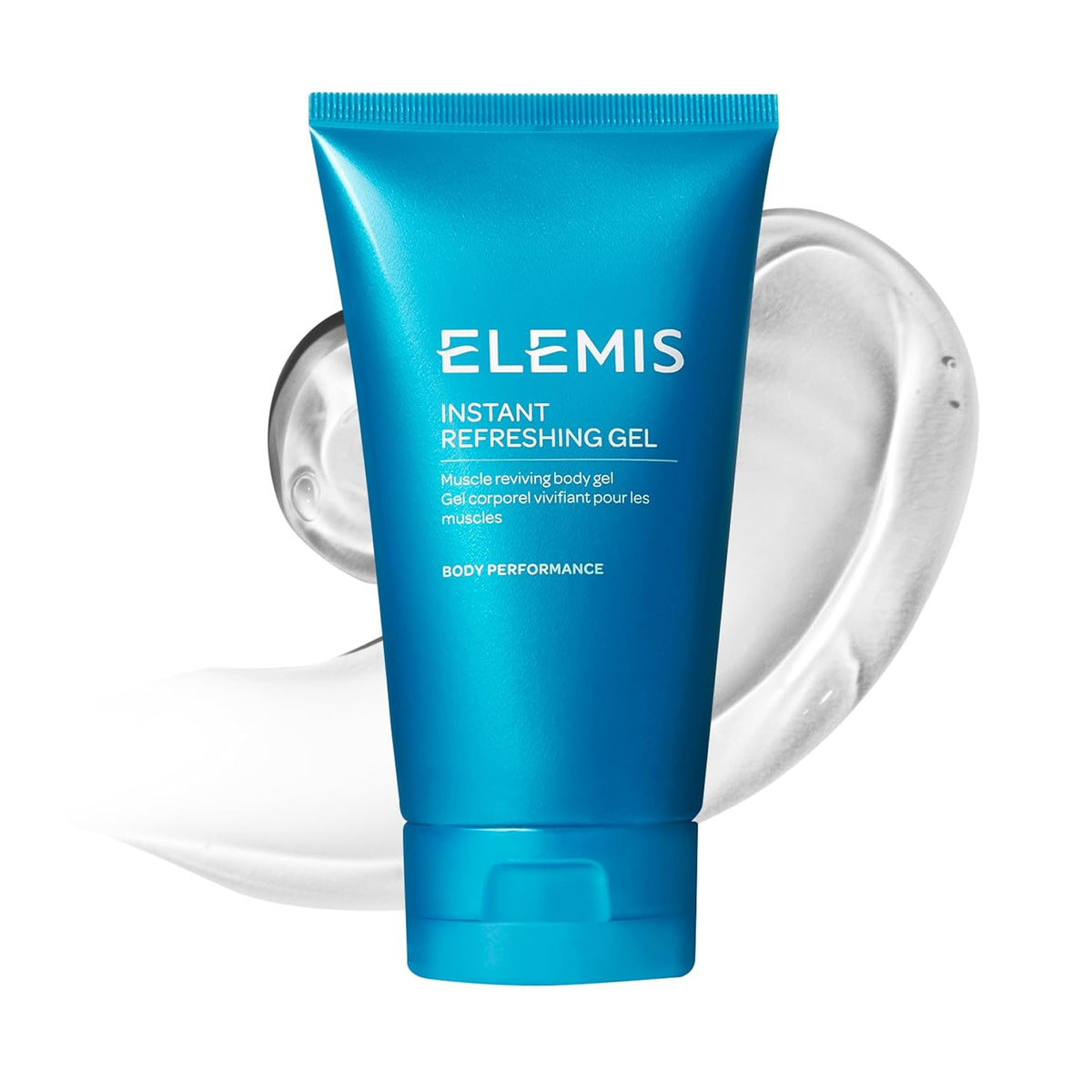 Elemis Instant Refreshing Gel 150ml bottle delivers cooling relief after exercise.