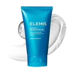 Elemis Instant Refreshing Gel 150ml bottle delivers cooling relief after exercise.