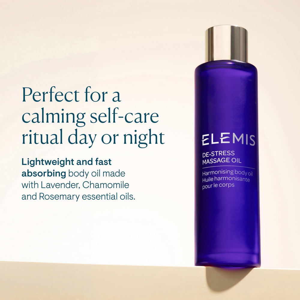 ELEMIS massage oil warmed in hands ready for body massage benefits