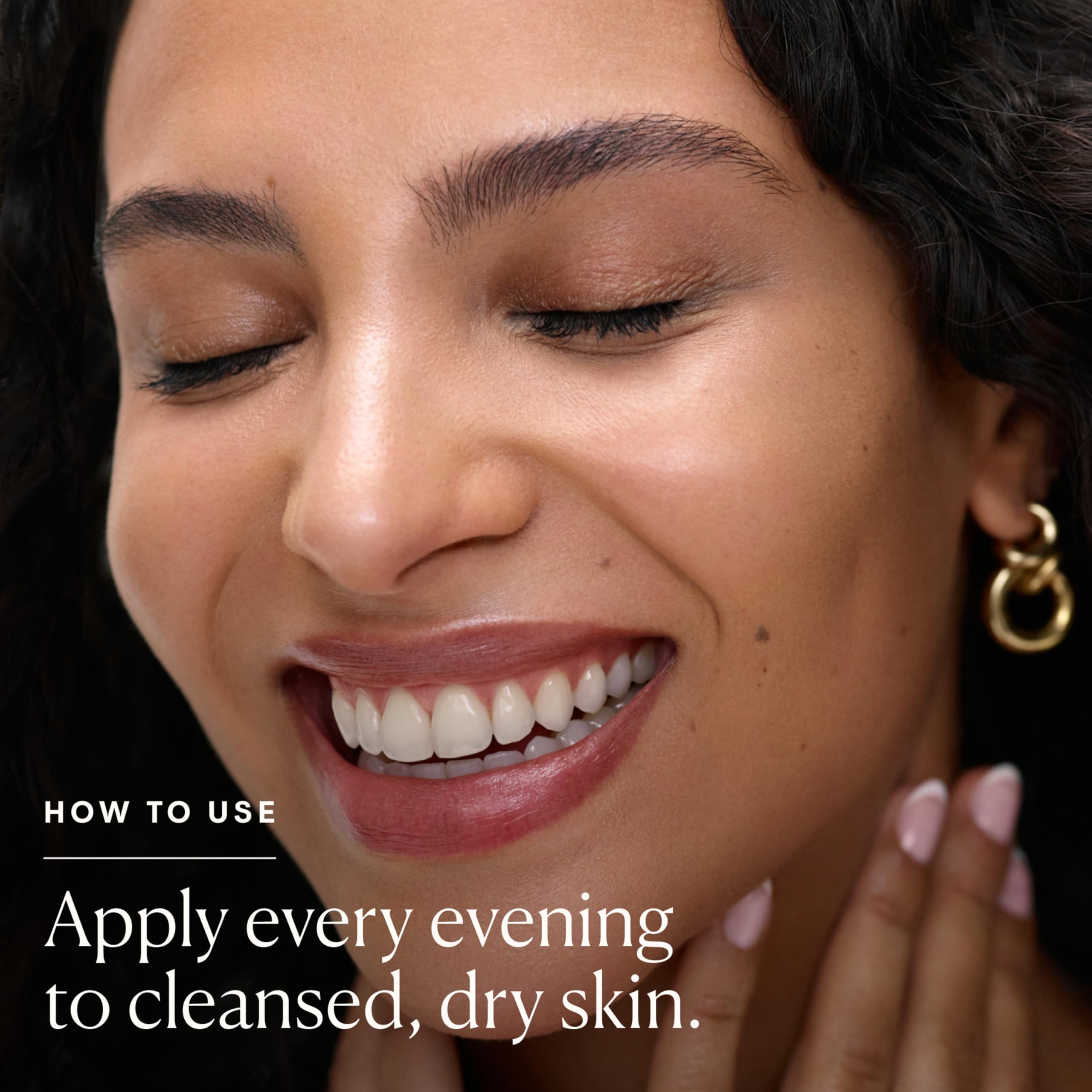 Elemis Night Genius application closeup invites gentle nightly massage to support recovery.