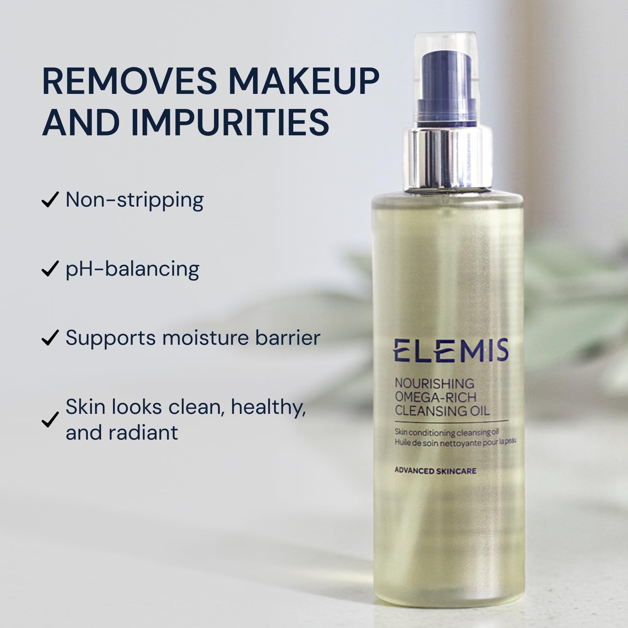 Emulsified rinse with Elemis Nourishing Omega-Rich Cleansing Oil removes impurities without residue