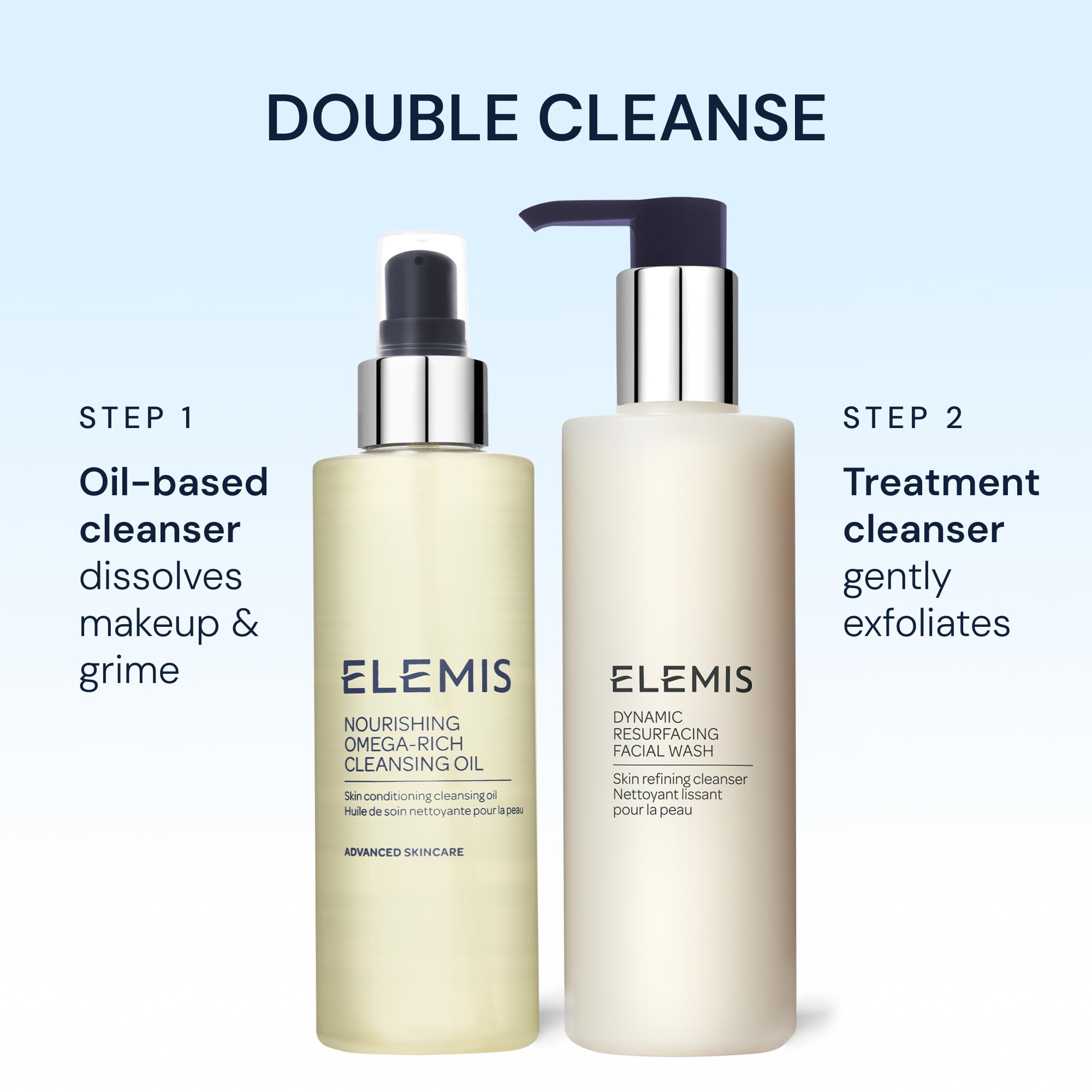 Close-up of Elemis Nourishing Omega-Rich Cleansing Oil emphasizes omega-rich conditioning cleanse