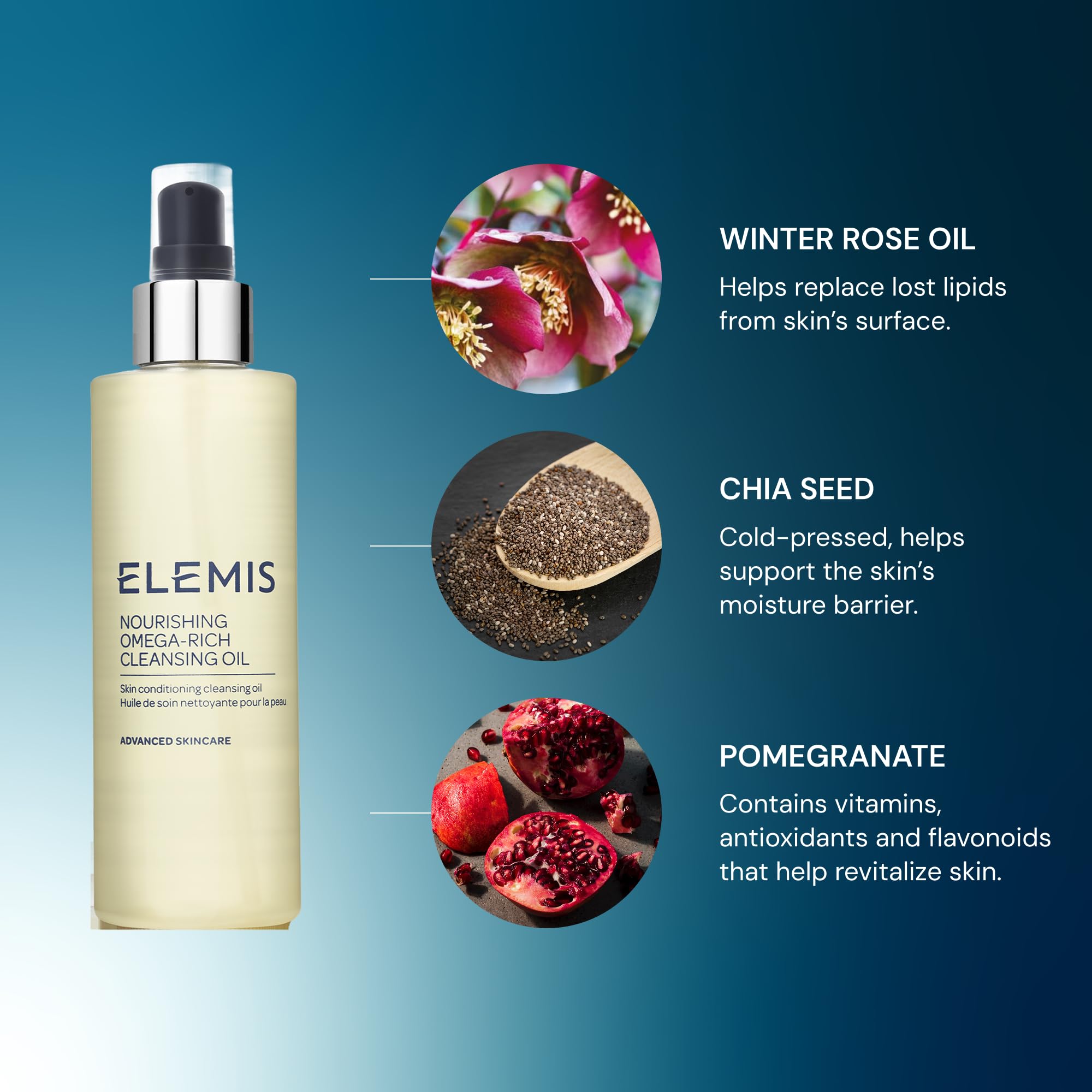 Elemis Nourishing Omega-Rich Cleansing Oil removes makeup gently while preserving softness