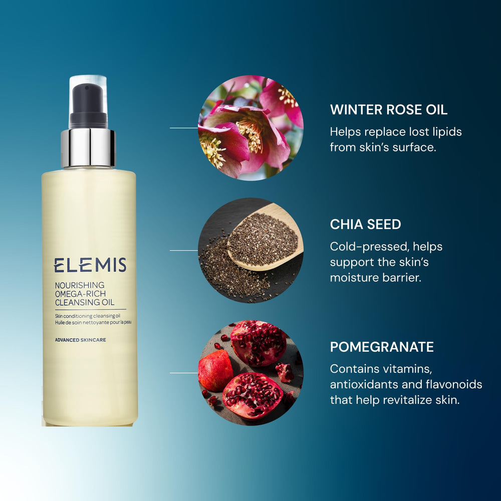 Elemis Nourishing Omega-Rich Cleansing Oil removes makeup gently while preserving softness