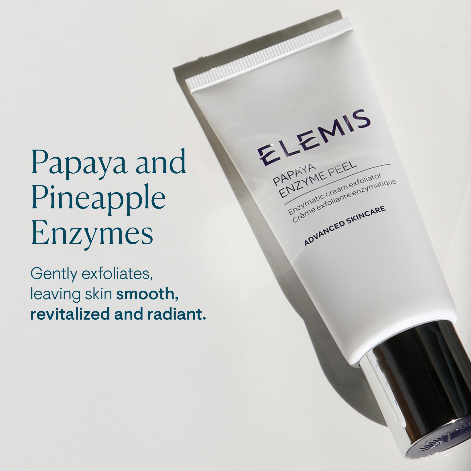 Applying ELEMIS Papaya Enzyme Peel on the face for even, non abrasive exfoliation