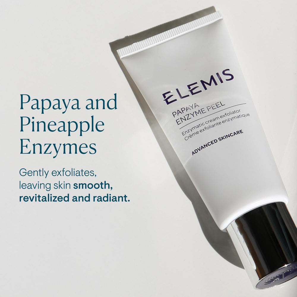 Applying ELEMIS Papaya Enzyme Peel on the face for even, non abrasive exfoliation