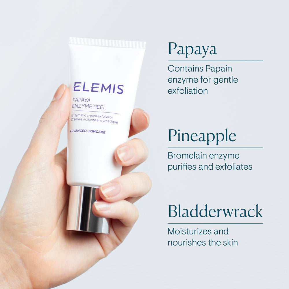 ELEMIS Papaya Enzyme Peel featuring porphyridium for antioxidant support and smoother complexion
